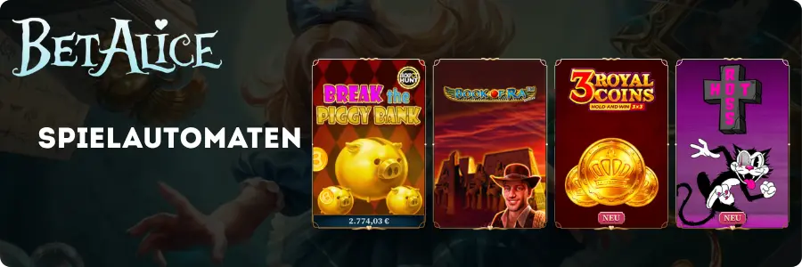 Spielautomaten bei BetAlice Casino
