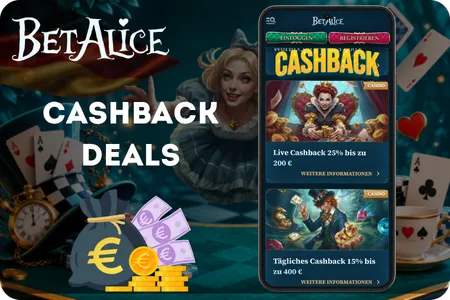 BetAlice Casino Cashback und Bonus Runden