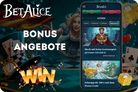 BetAlice Casino Einzahlungsboni und Reload-Angebote