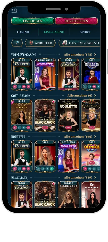 BetAlice Casino Live-Casino und Tischspiele